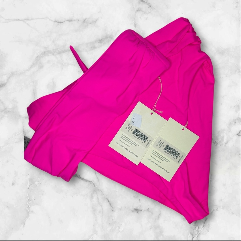NWT | Mara Hoffman | Bandeau Bikini Set Two-Piece Swimsuit Hot Pink | Size M - Picture 4 of 10